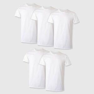 NWT Target Hanes Men's Classic White Short Sleeve Tees - 5 Pack
